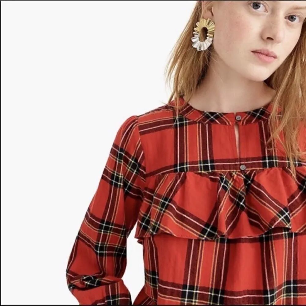 J.crew plaid flannel ruffle top - Picture 14 of 14